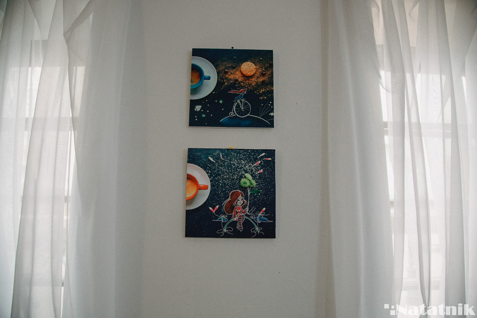 картины, кофейня, шоколад